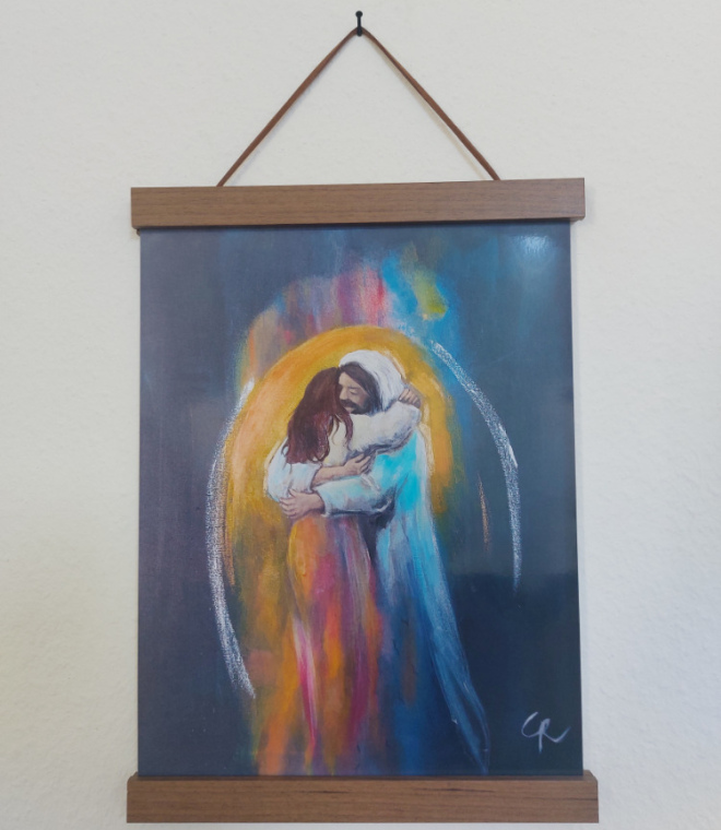 Kunstdruck "Hugged by Jesus"